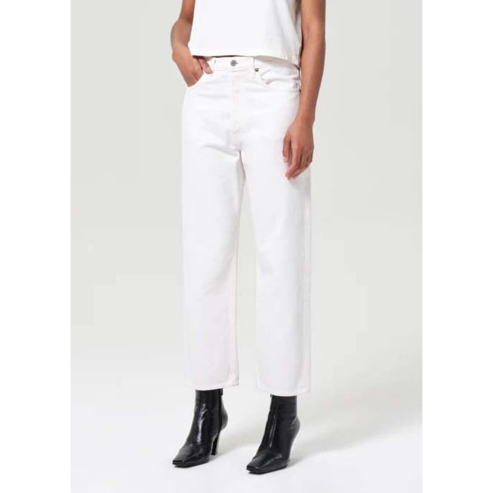 Agolde 90's Crop Mid Rise Straight Jeans Fortune Cookie White A173C-1183 - Picture 13 of 14